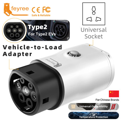 Type 2 V2L Electric Vehicle Discharger Adapter for Chinese EV Camping