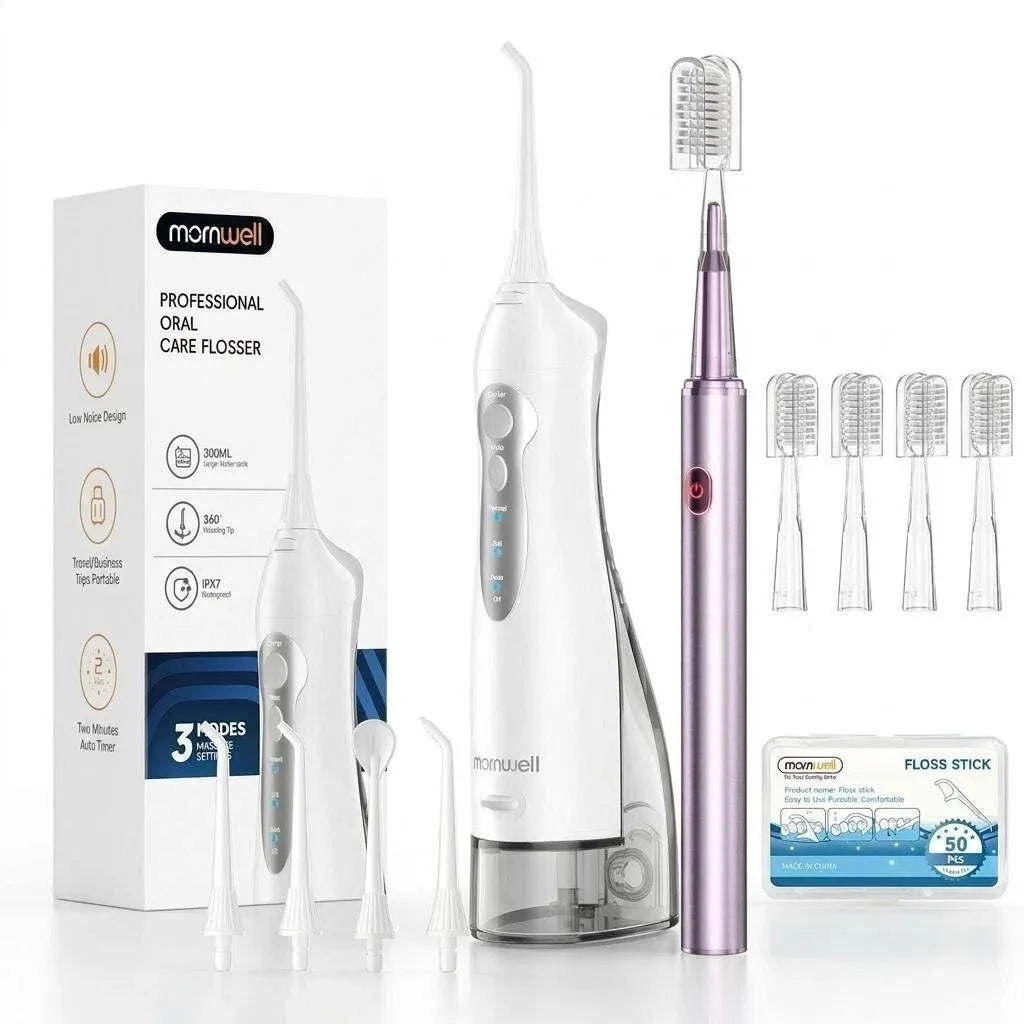 Portable Water Flosser and Electric Toothbrush Combo Set for Deep Oral Care - 22