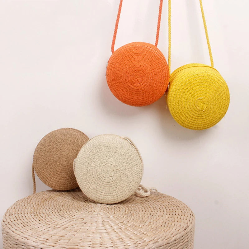 Luxury Round Straw Crossbody