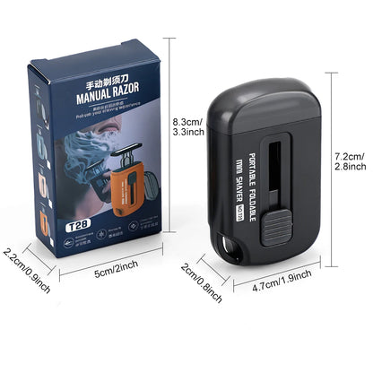 Retractable Portable Manual Travel Shaver for Men - Compact Folding Pocket Razor