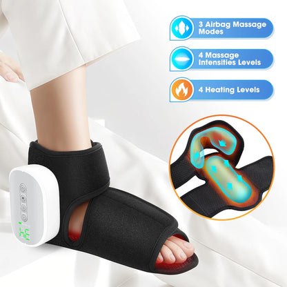 Dual-Airbag Electric Heated Foot and Ankle Massager for Pain Relief