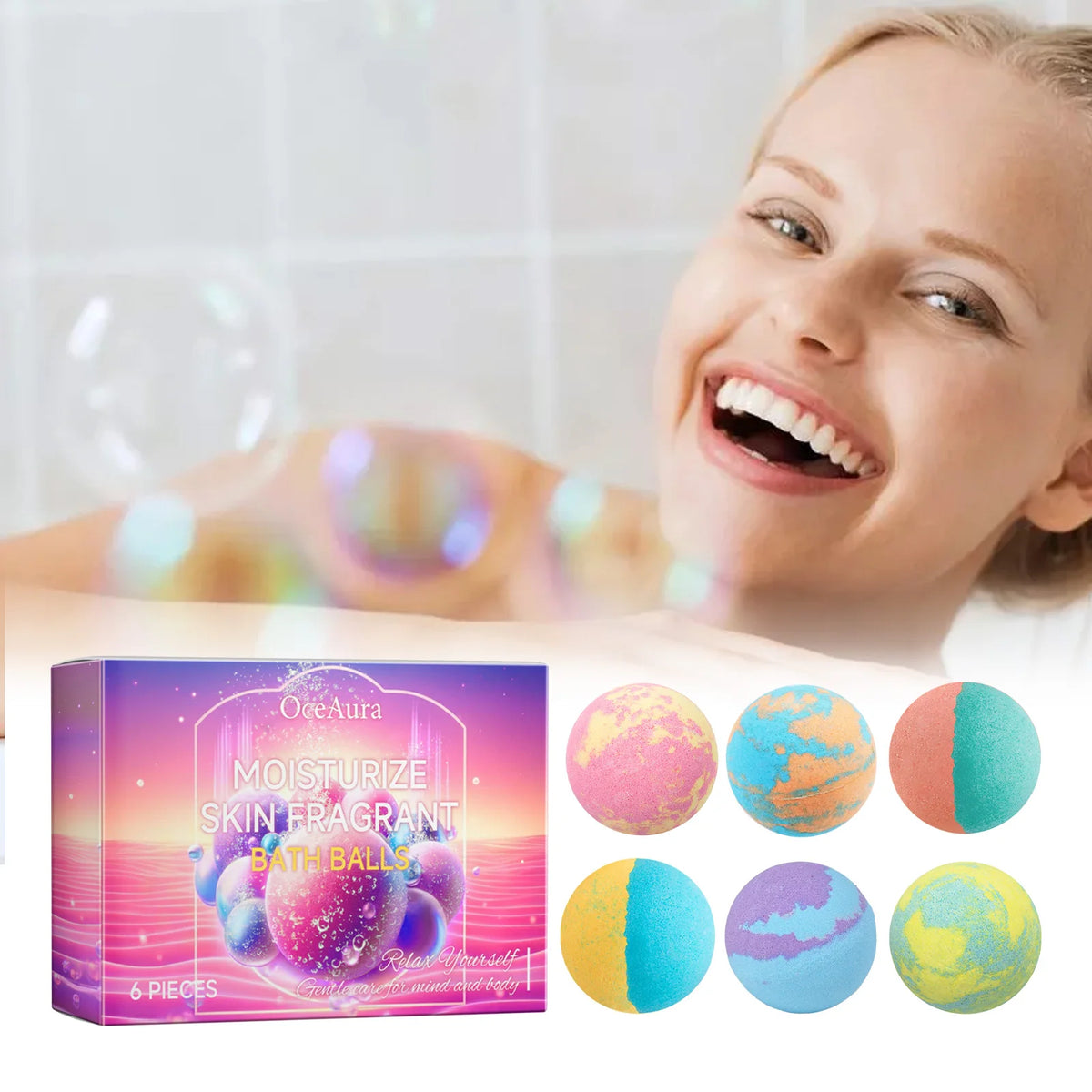 Natural Plant Essence Aromatherapy Spa Bath Bomb Set for Skin Moisturizing