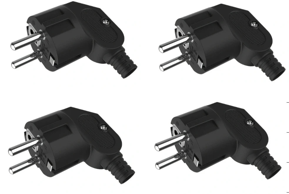 3PCS IP44 Schuko EU Plug Male Replacement Connector 16A 250V Waterproof - 9