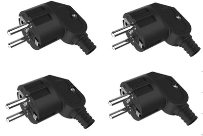 3PCS IP44 Schuko EU Plug Male Replacement Connector 16A 250V Waterproof