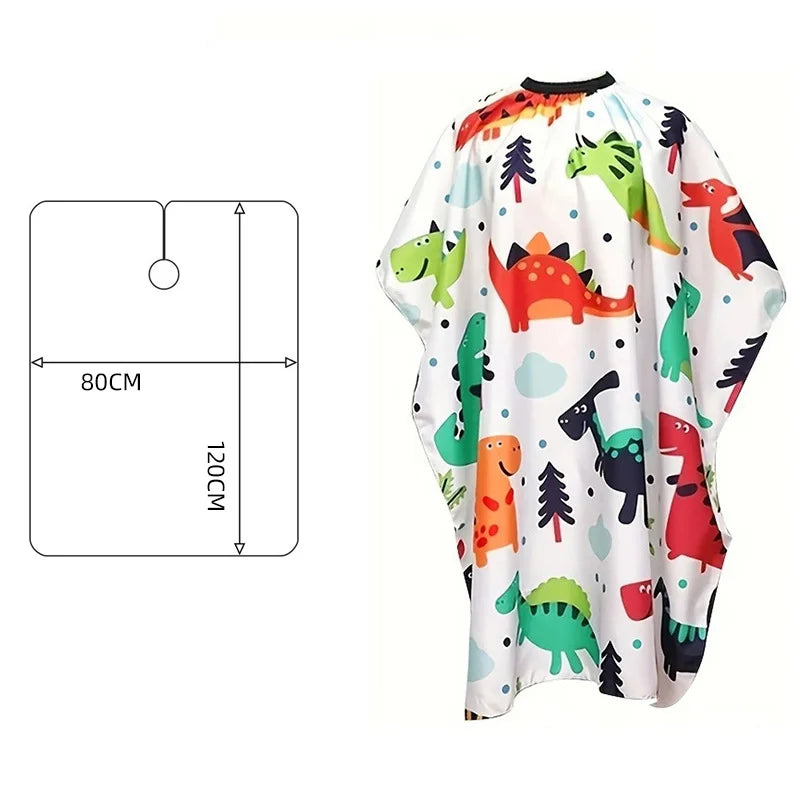 Waterproof Kids Haircut Cape - Cartoon Barber Salon Wrap - 4