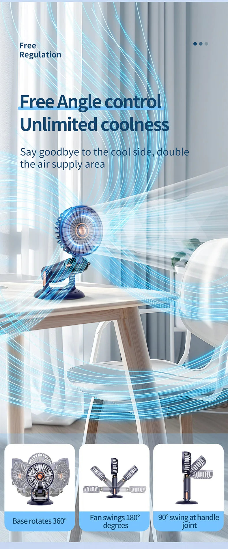 Portable 5-Speed Handheld & Neck Fan with Phone Stand & LED Display