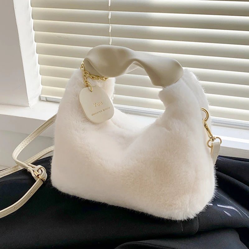 Luxury Plush Ruched Handbag