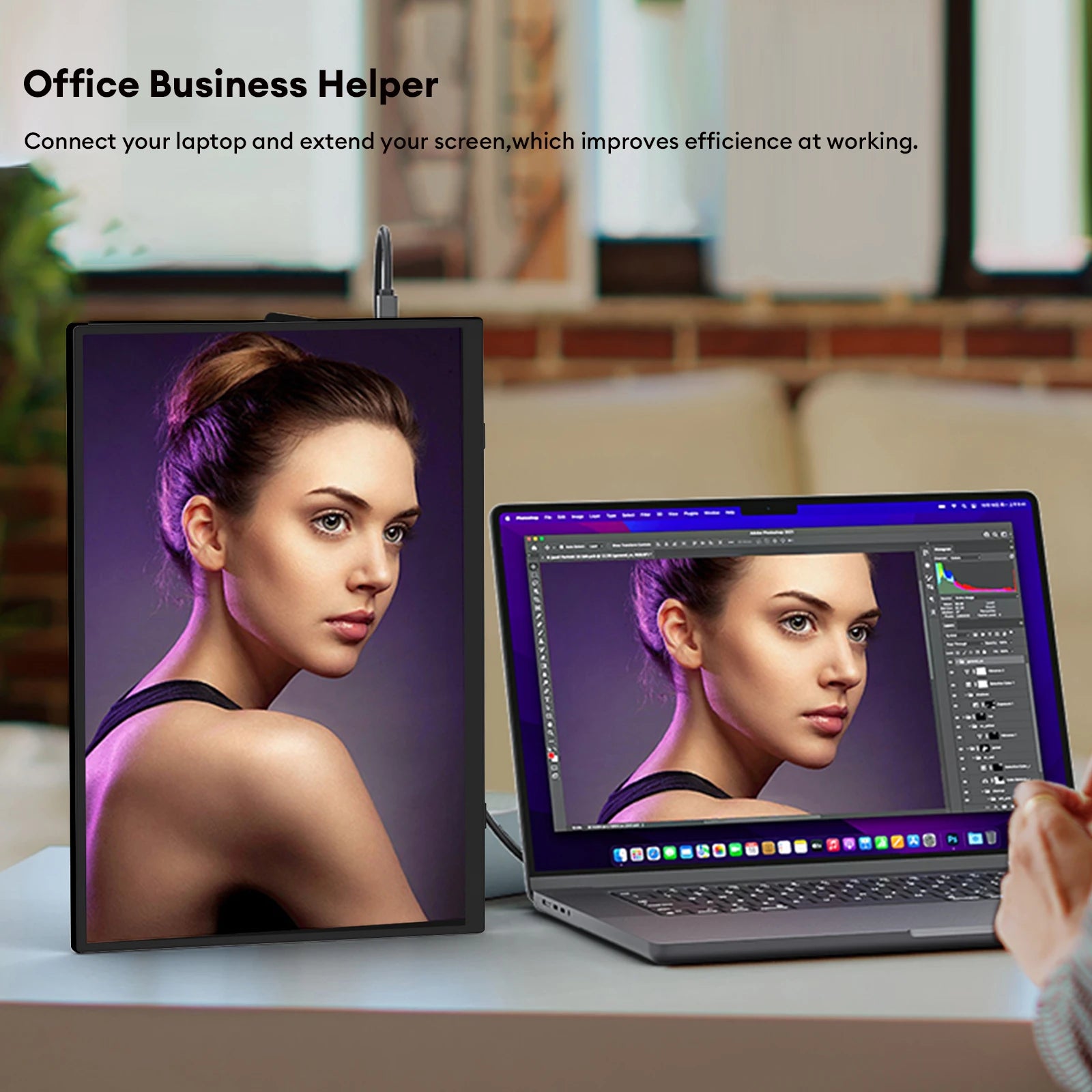15.6" Full HD Ultra-Slim Portable Monitor - 100% sRGB HDR10 Display - 5