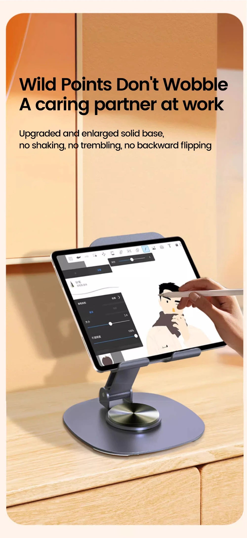 360° Rotating Foldable Phone & Tablet Desktop Stand – Adjustable Holder