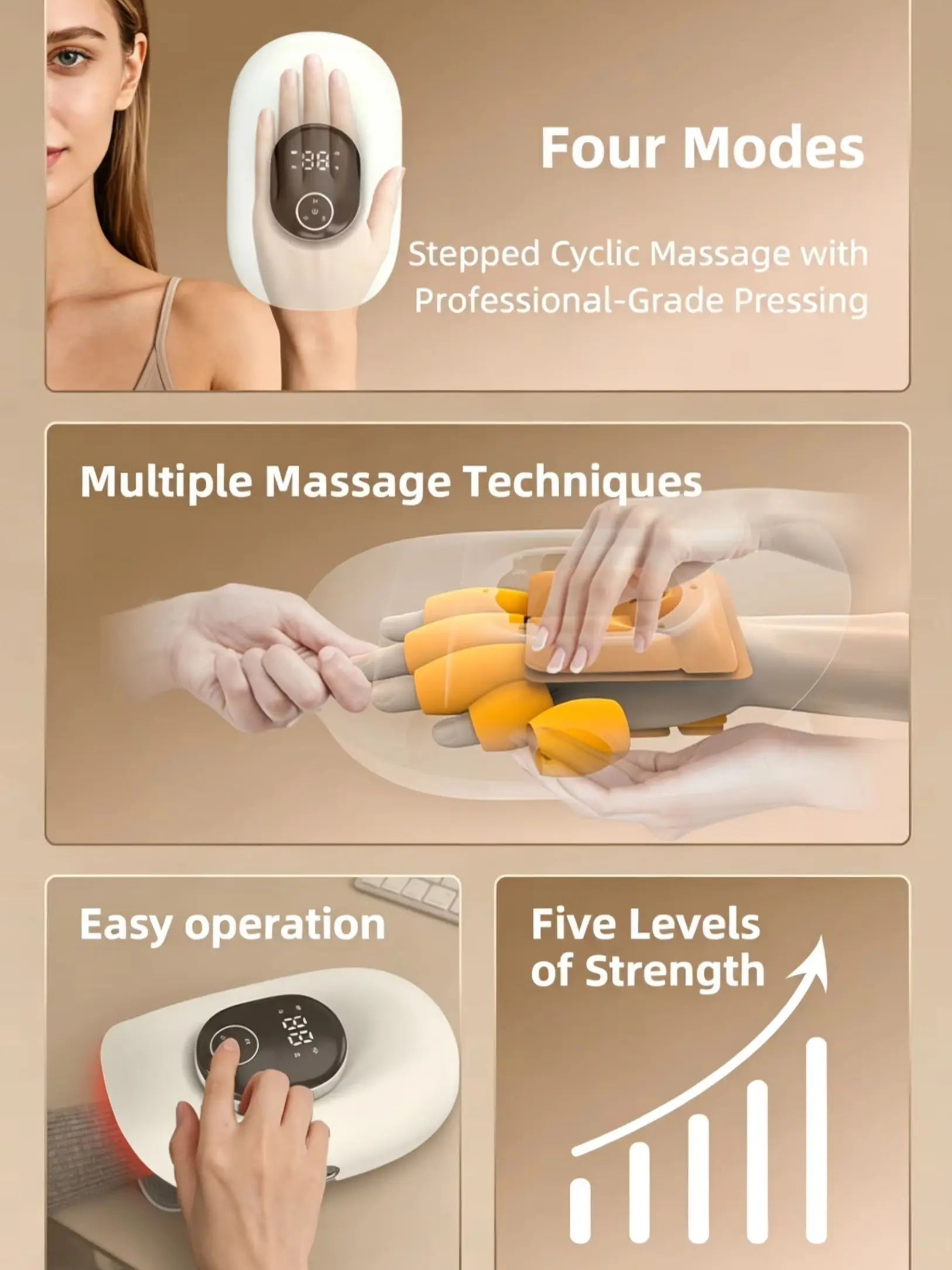 Electric Hand Massager with Finger Stretching & Heat Therapy - 9