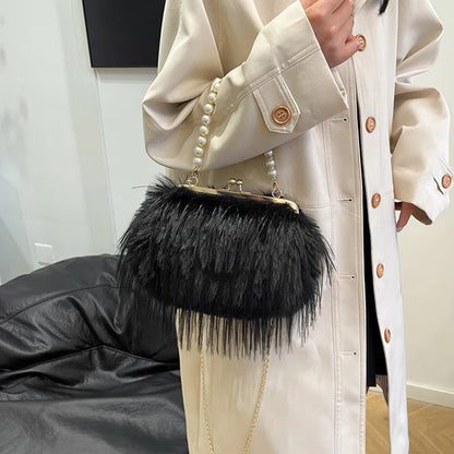 Luxury Plush Pearl Handbag