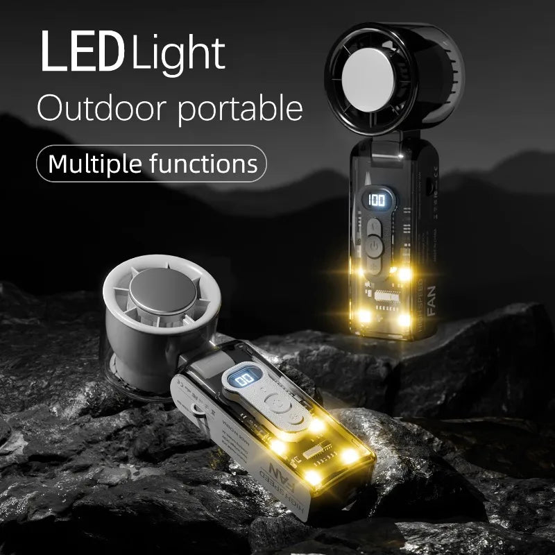 Portable 100-Speed Foldable Cooling Fan with LED Display