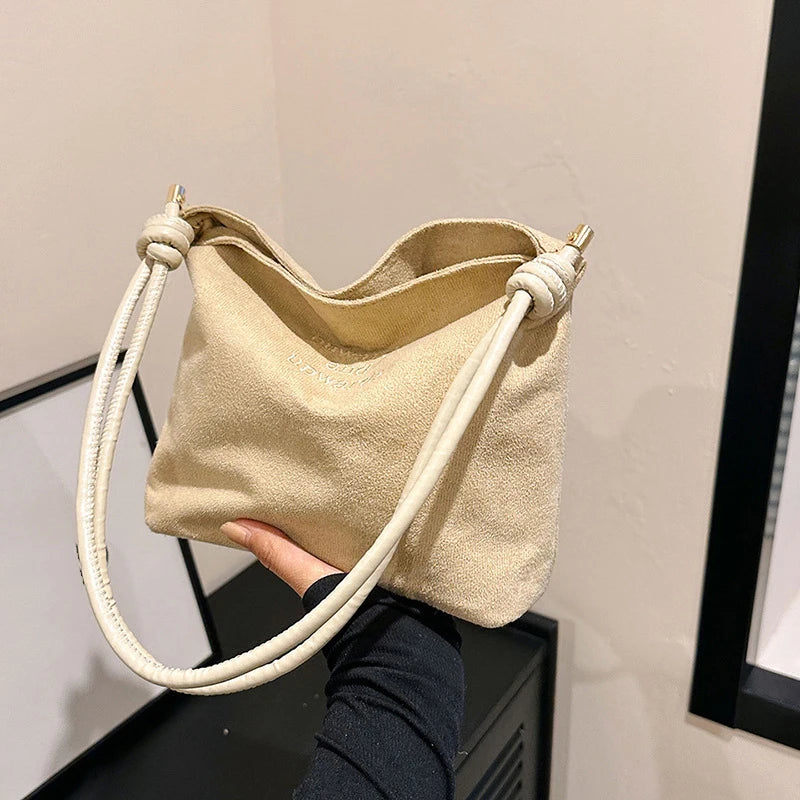 Luxury Retro Suede Shoulder Bag