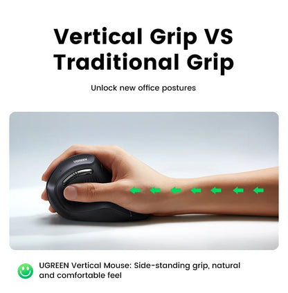 Ergonomic Wireless Vertical Mouse - Silent Bluetooth & 2.4G Optical Mouse