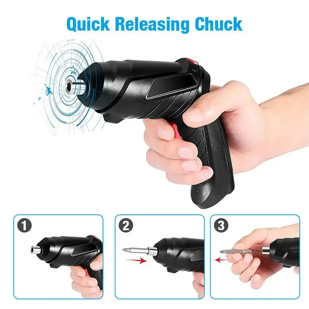 3.6V Cordless Electric Screwdriver Set - Compact Rechargeable Power Tool