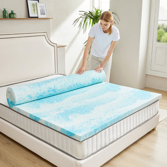 2-Inch Gel Memory Foam Mattress Topper - Cooling & Pressure Relieving