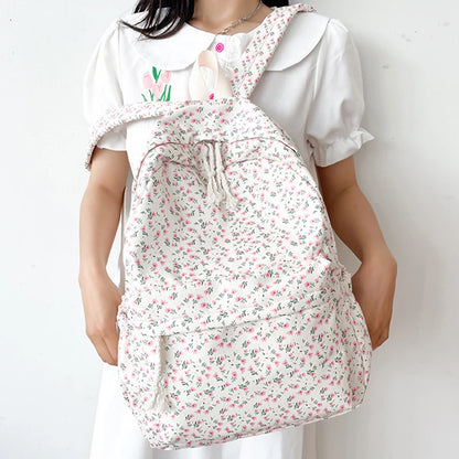 Luxury Floral Nylon School Backpack