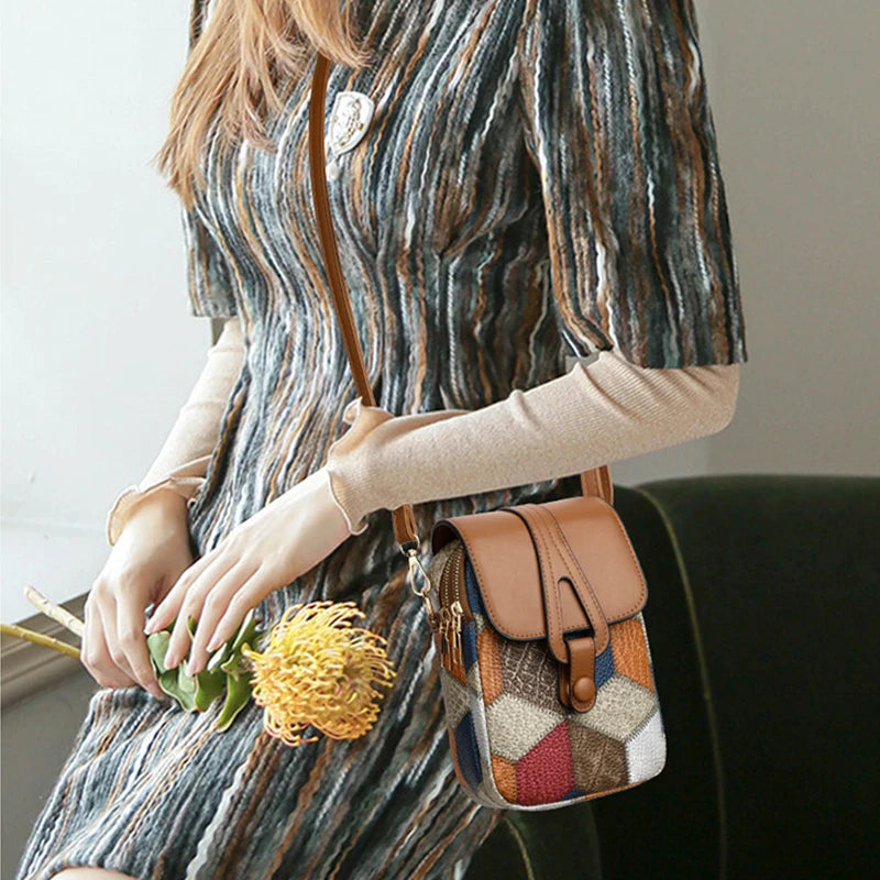 Luxury Stone Pattern Half-Moon Bag