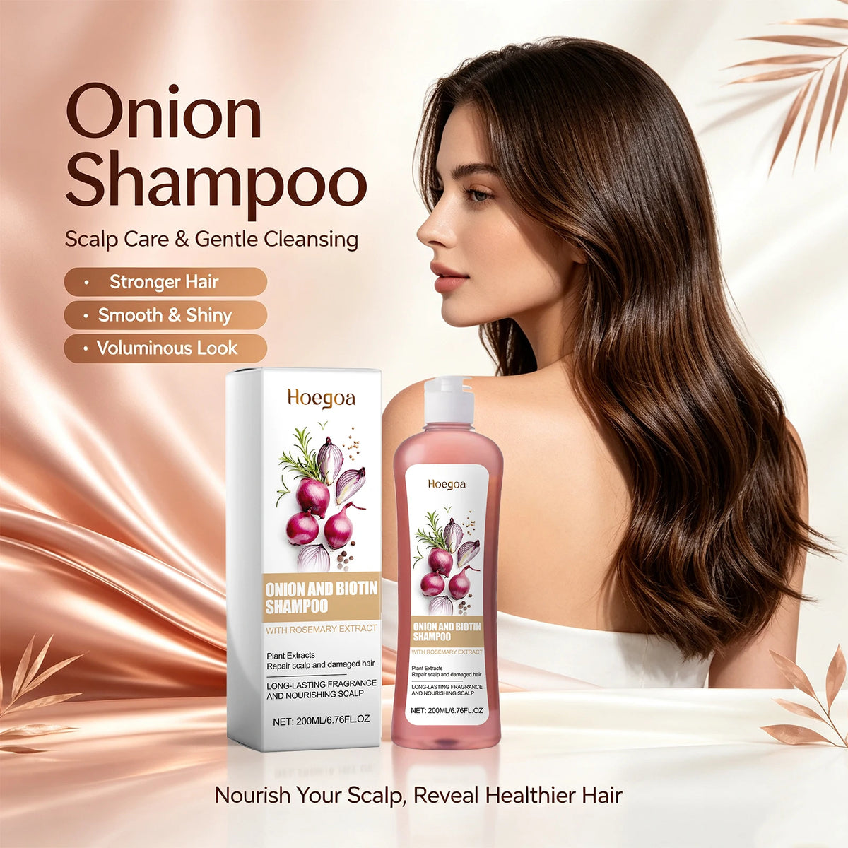 Onion & Biotin Hair Repair Shampoo - Nourishing Scalp & Anti-Dandruff Treatment