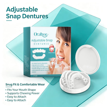 Adjustable Snap-On Dentures for Natural Smile & Comfortable Fit