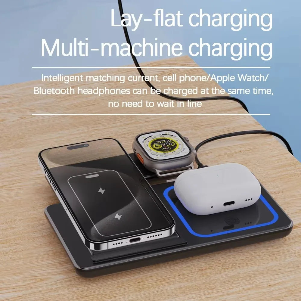 3-in-1 Foldable Wireless Charging Station for iPhone, Apple Watch & AirPods - 3