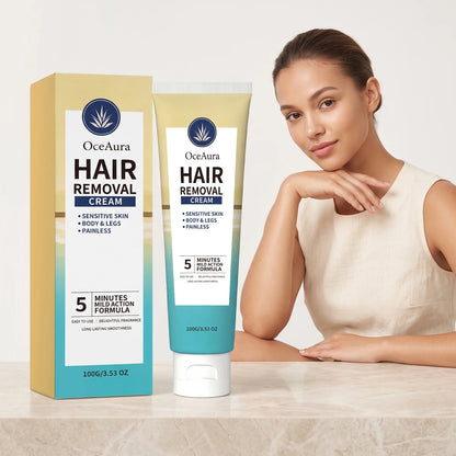 Painless Hair Removal Cream for Sensitive Skin - Fast Acting Depilatory Lotion