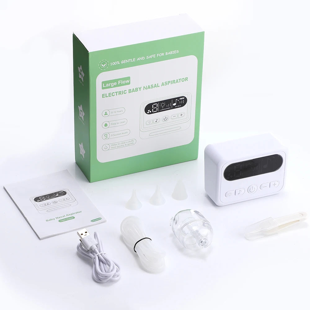 Electric Baby Nasal Aspirator with Soothing Music & Adjustable Suction - 9