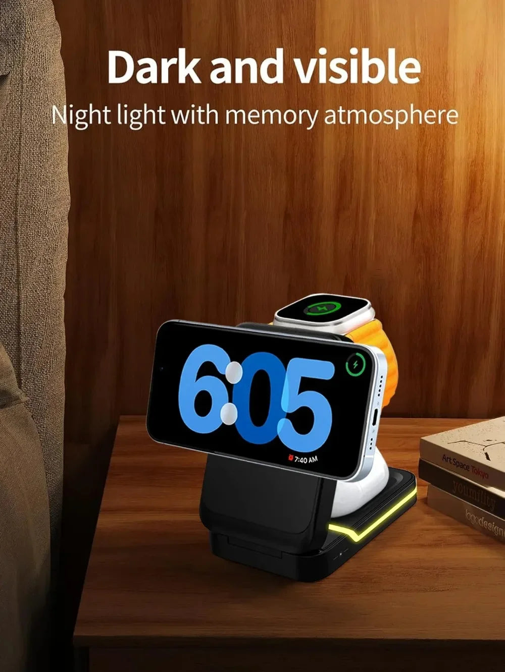 3-in-1 Foldable Magnetic Wireless Charger for iPhone, Apple Watch & AirPods