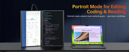 15.6" Dual Portable Laptop Monitor - 1080P FHD Stacked Screen Extender