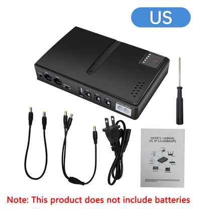 Mini DC UPS Battery Backup for Routers, Modems & Cameras 5V/9V/12V