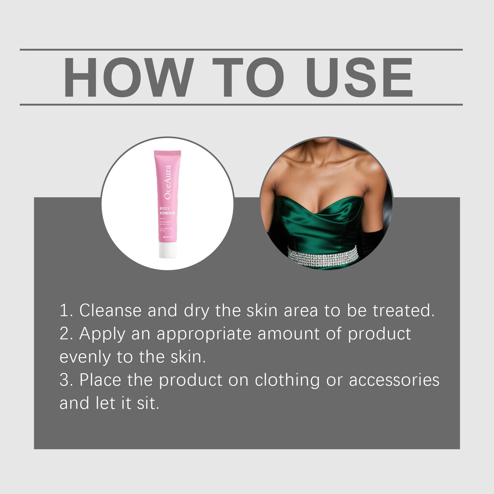 Fashion Body Adhesive for Clothing - Sweatproof & Invisible Secure Fabric Glue - 12