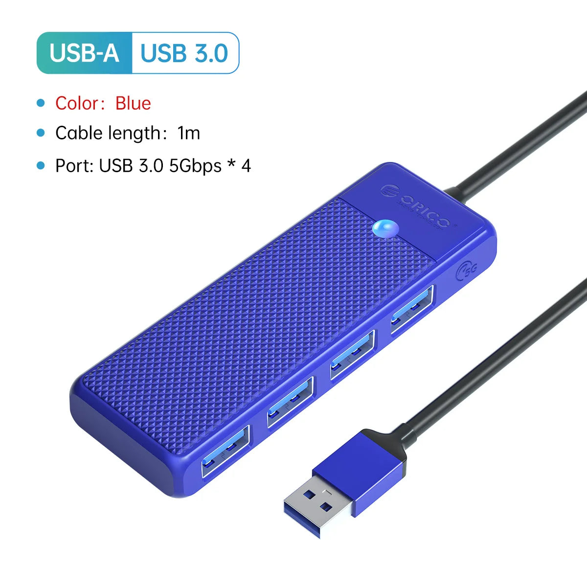 4-Port USB 3.0 Type-C Hub - Ultra-Slim High-Speed Data Expansion Adapter