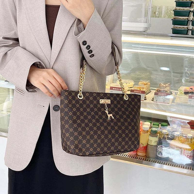 Luxury Vintage PU Tote Bag