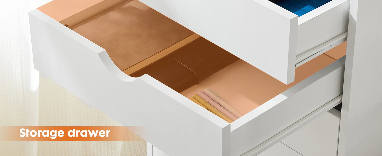 7-Drawer Rolling Storage Dresser - Mobile Wood Cabinet for Office & Bedroom - 9