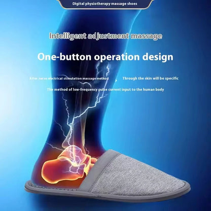 EMS Foot Massager Slippers with Remote - Electric Pulse Therapy Shoes