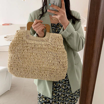 Luxury Woven Straw Beach Tote