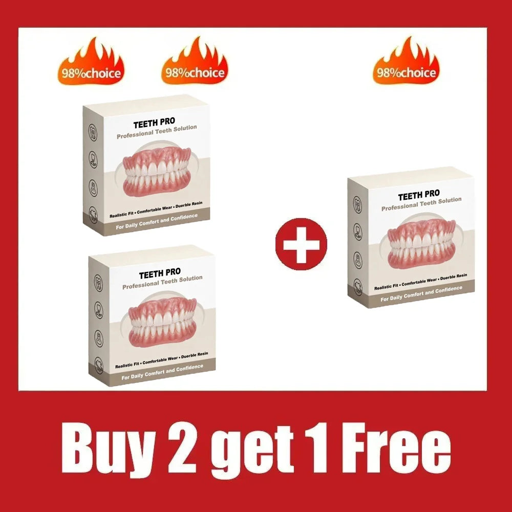 Instant Snap-On Smile Veneers - Realistic Comfort Fit Teeth for Natural Looking Smile - 10