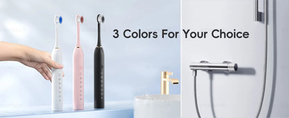 Sonic Rechargeable Electric Toothbrush with 6 Cleaning Modes & 4 Brush Heads