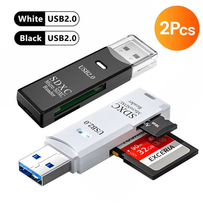 2-in-1 High-Speed USB 2.0 SD and Micro SD Card Reader Adapter for PC