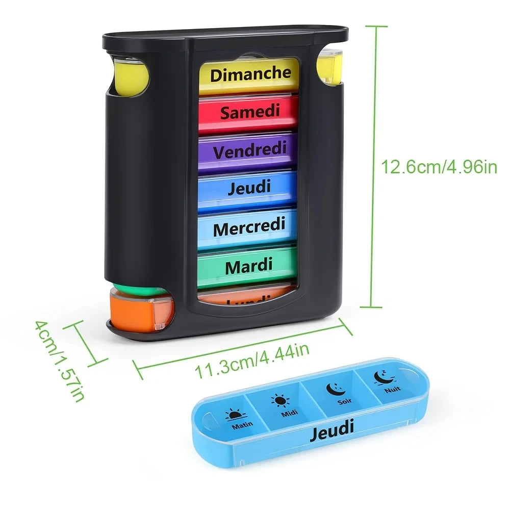 7-Day Weekly Pill Organizer 4 Times a Day Pill Box - 2