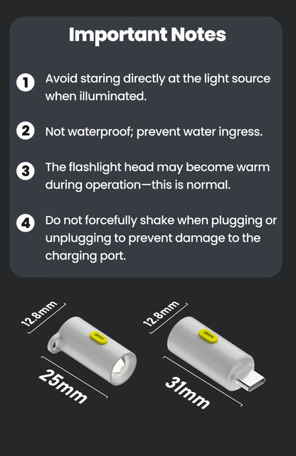 Mini Type-C Portable Keychain LED Flashlight – Compact & Powerful