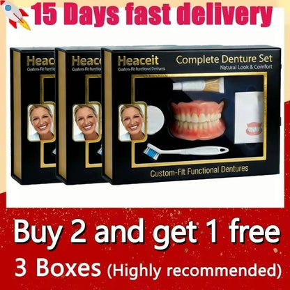 Natural Silicone Denture Set - Comfortable Fit and Realistic Look for Daily Use
