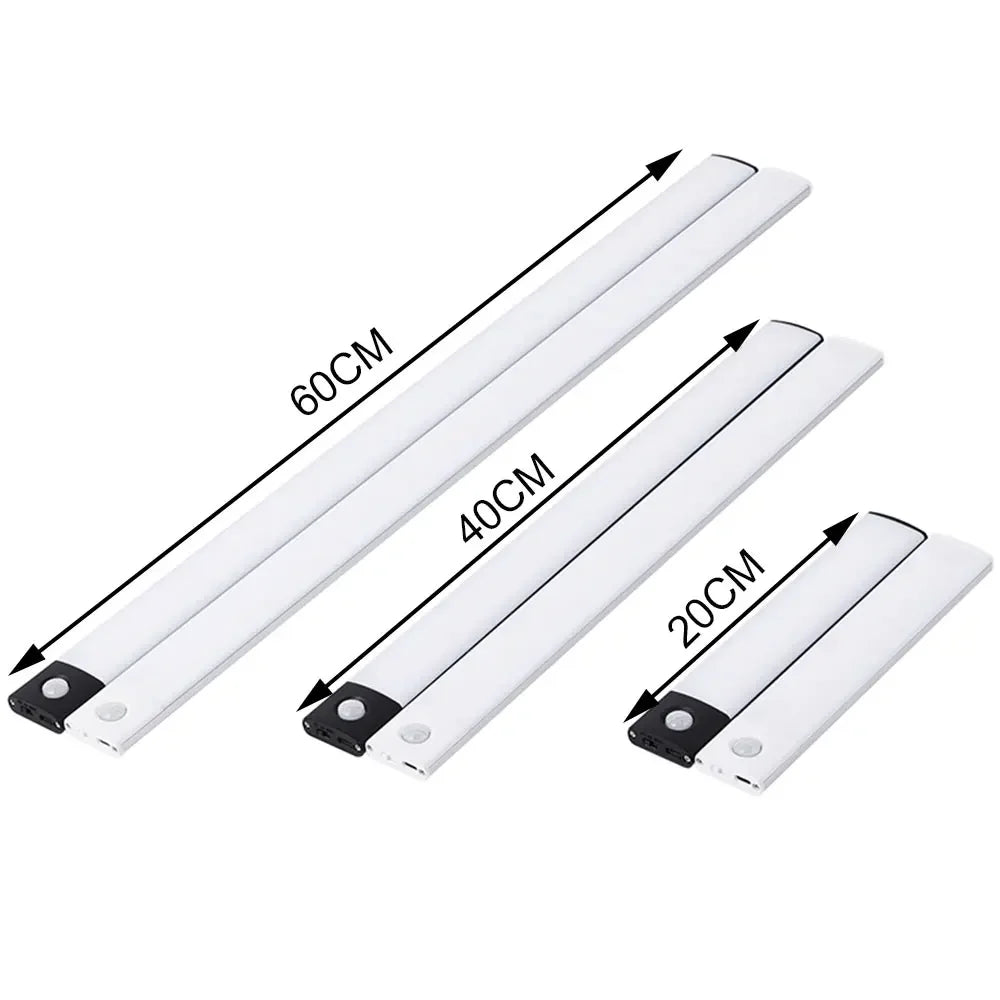 Ultra-Thin LED Under Cabinet Light - USB Rechargeable Motion Sensor Closet & Wardrobe Lighting - 2