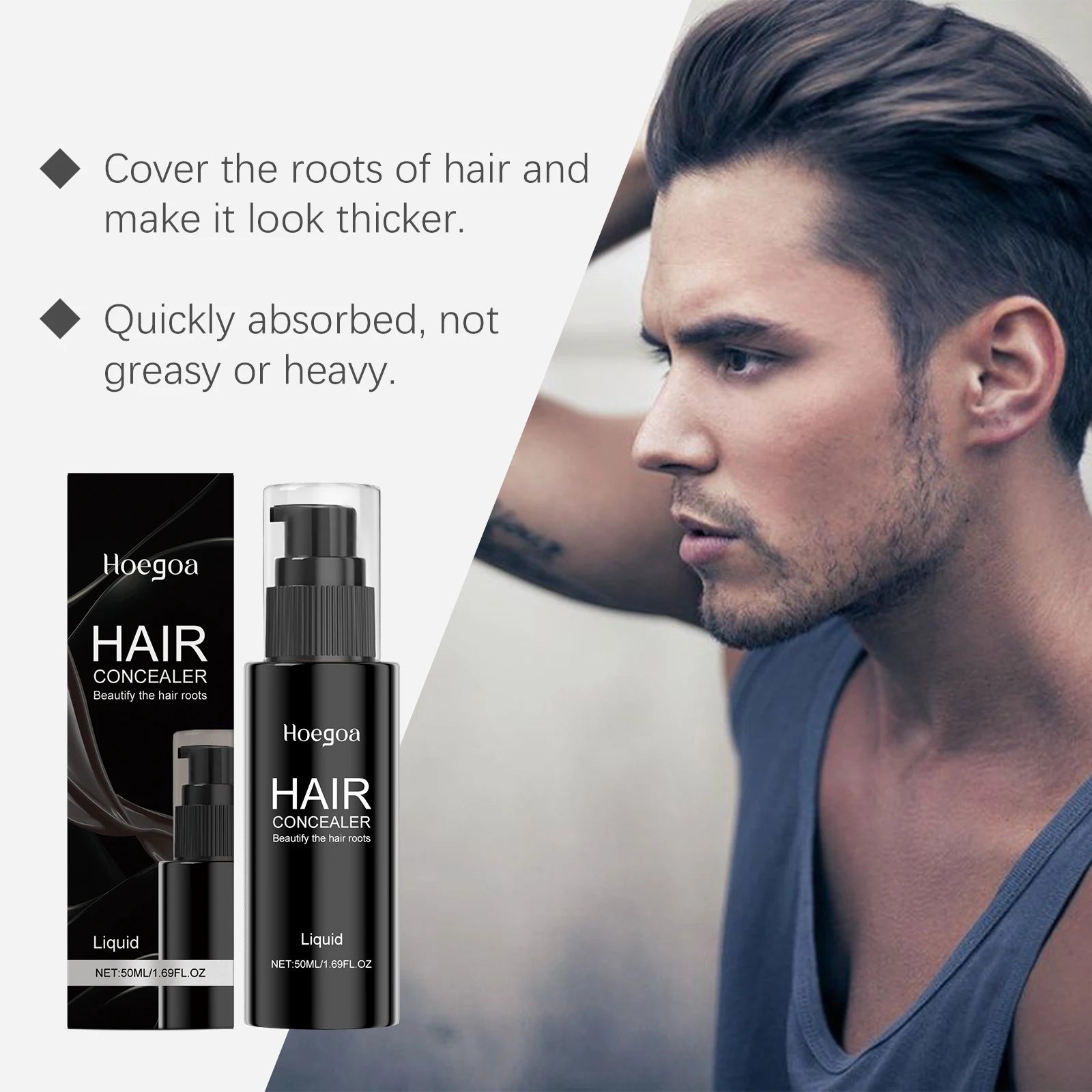 Instant Hairline & Root Concealer – Natural Gray Hair Coverage & Volume Filler - 11