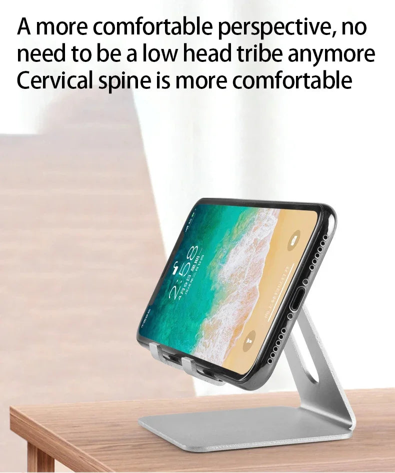 Adjustable Metal Desktop Phone & Tablet Stand - Universal Desk Mount Holder - 7