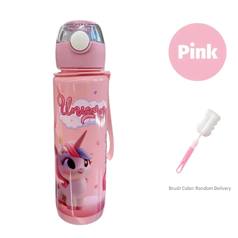 700ml Cartoon Straw Water Bottle – Leak-Proof Portable Kids Sports Cup