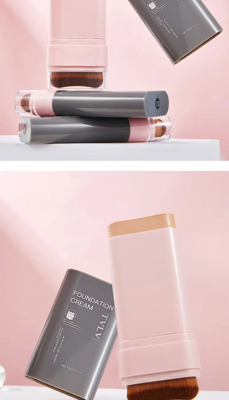 TVLV Concealing Foundation Stick - Waterproof Cream Foundation with Brush