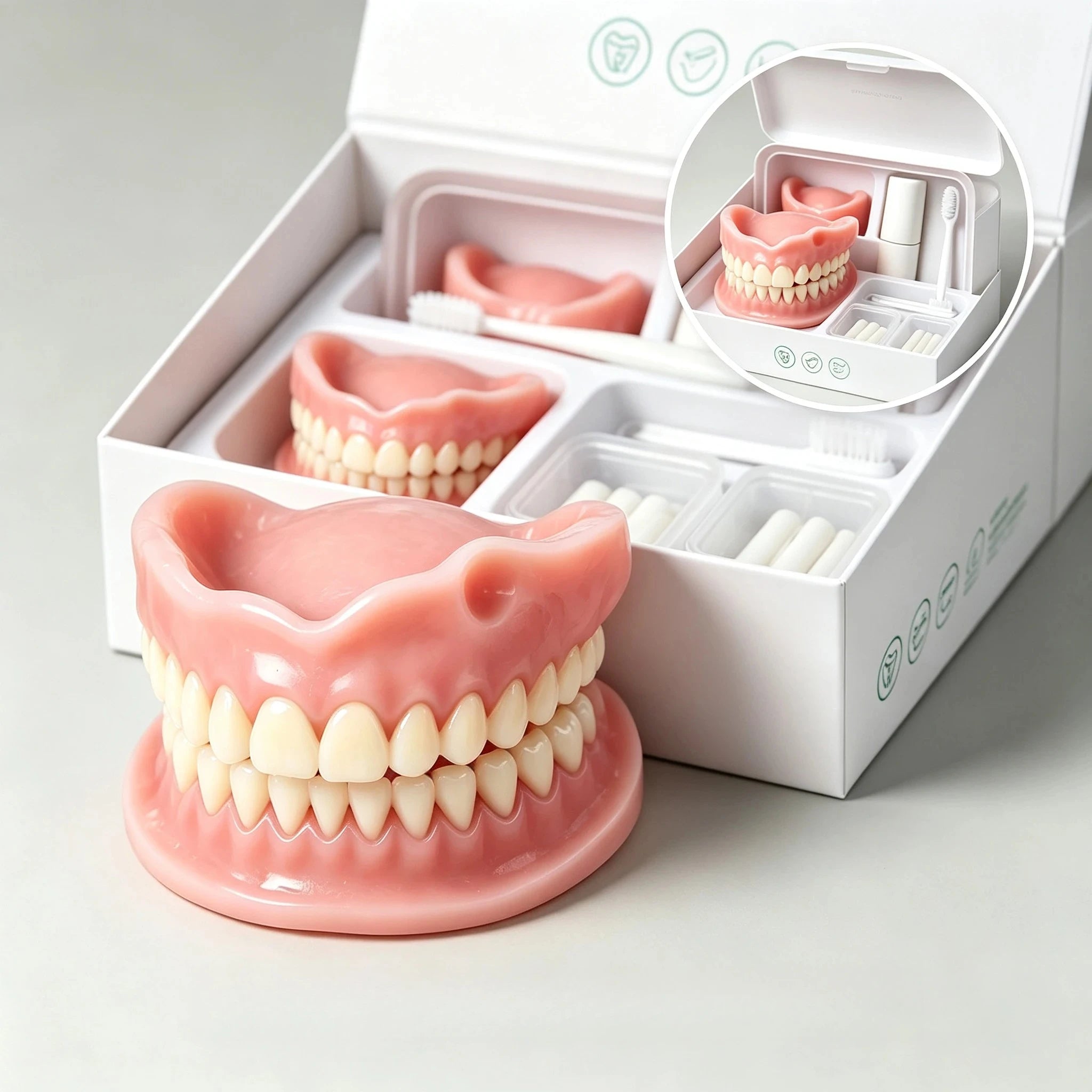 ComfortFit Silicone Denture Set for Natural Smile & Oral Care - 1