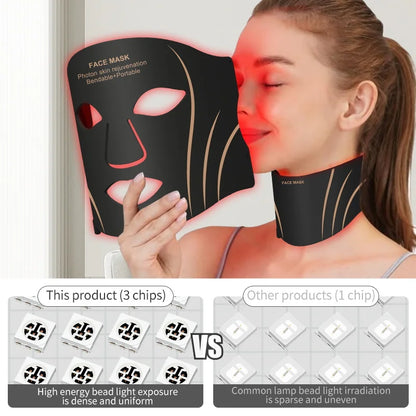 7-Color LED Face & Neck Mask – Wireless Silicone Phototherapy Rejuvenation Device