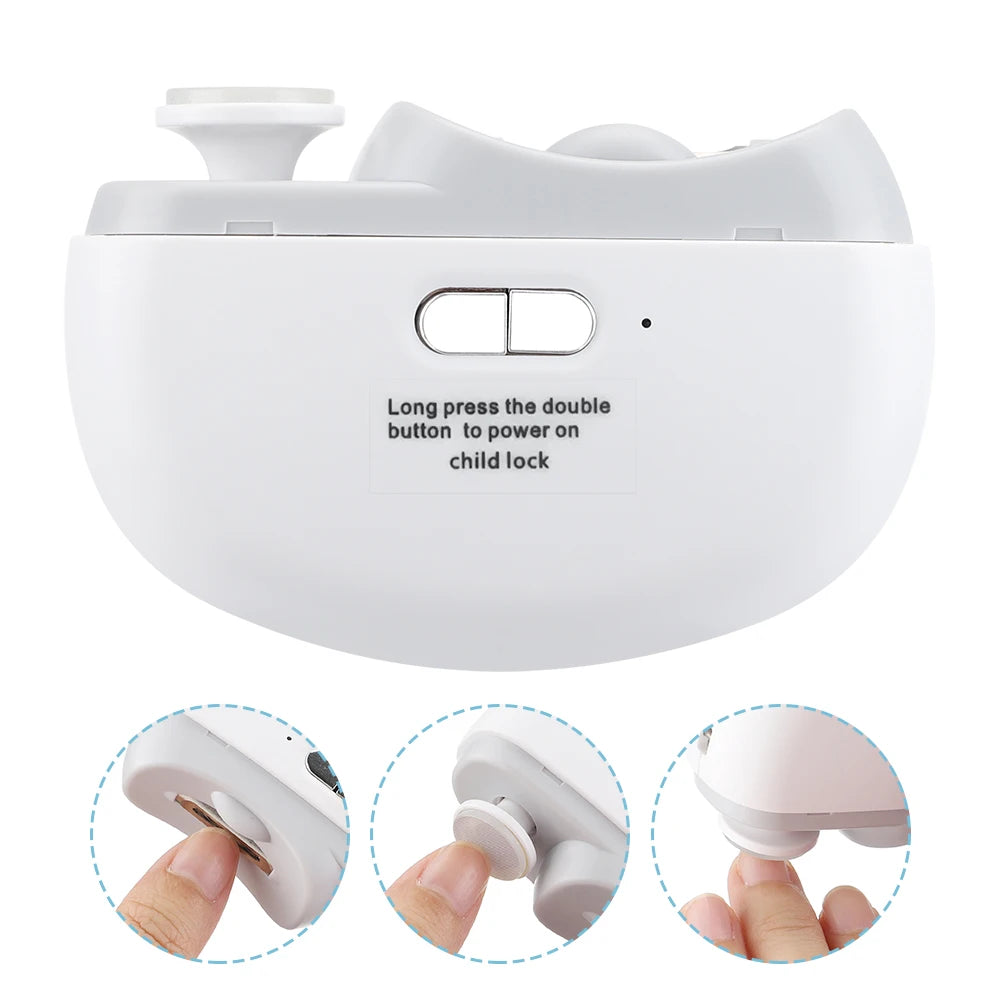 Automatic Electric Nail Clipper with Integrated LED Light & Polisher